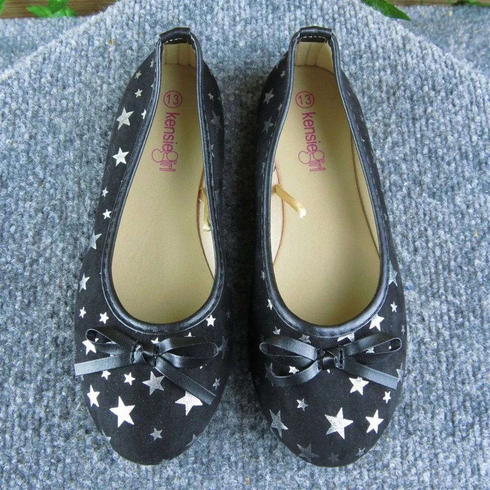 Kensie Girl Youth Girls Ballet Shoes Size 13 Medium Black Synthetic Slip‎ On